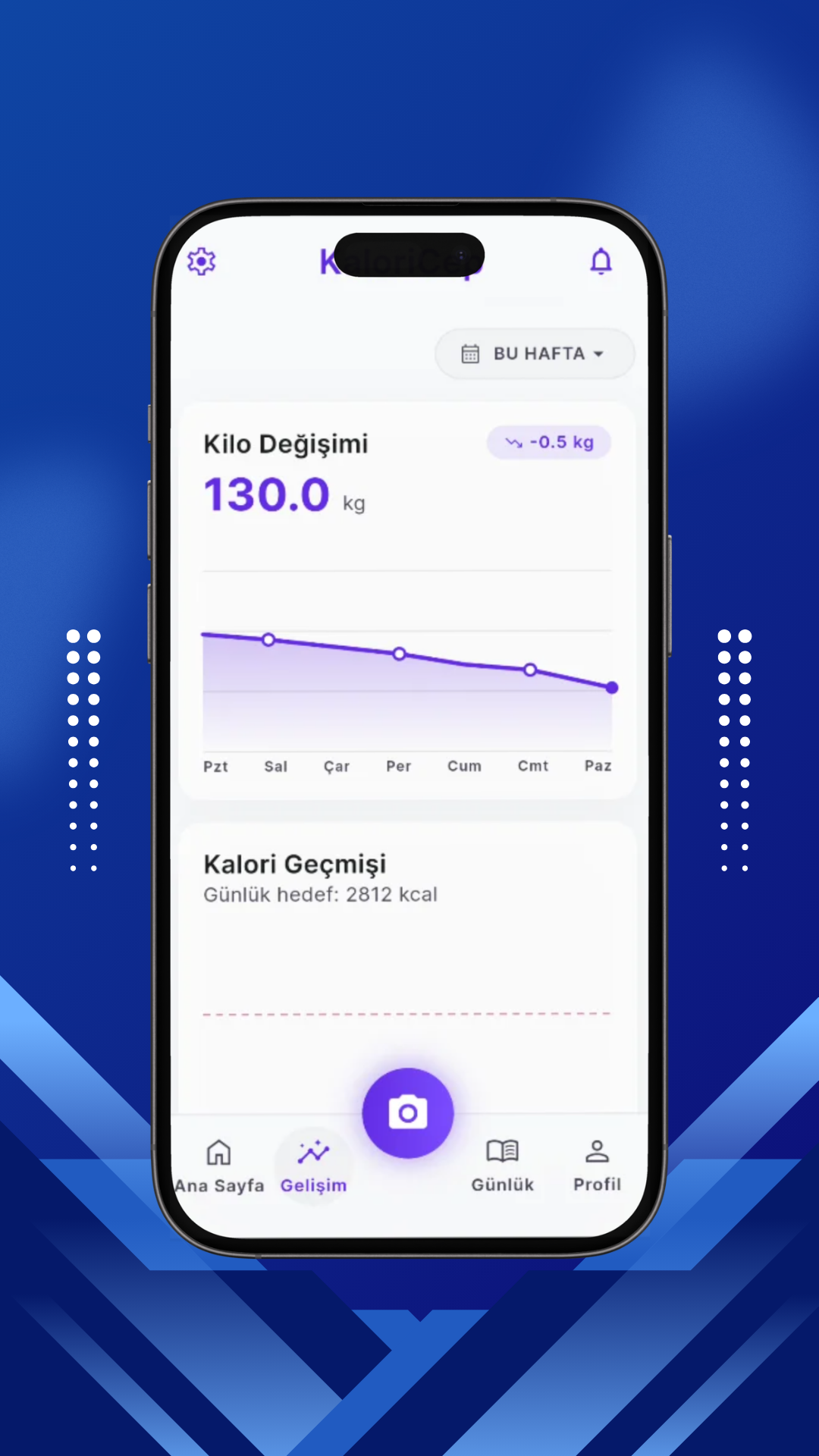 KaloriCep - Gemini AI Destekli Kalori Takip, Diyet ve Yapay Zeka Beslenme Asistanı - Ekran Görüntüsü 3